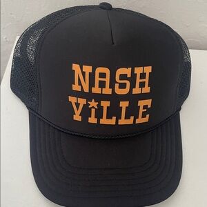 Black and Orange Nashville Trucker Hat
